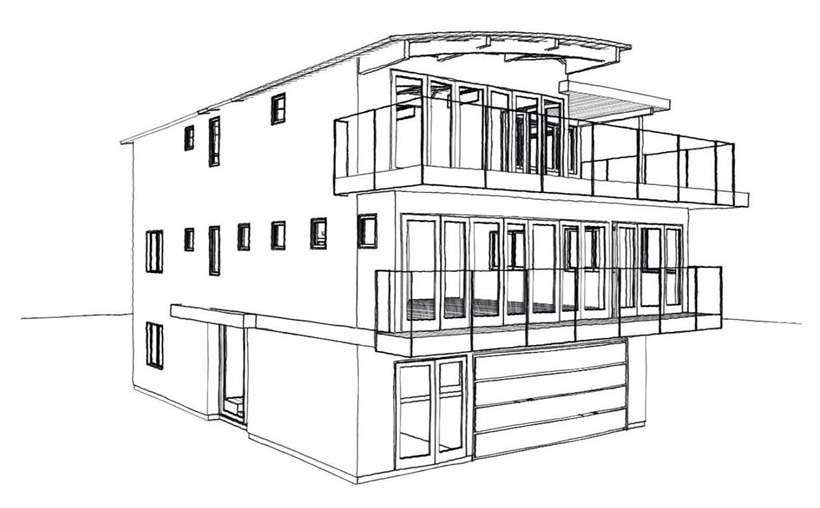 Ocean View 3rd Story Addition, Whole House Remodel & Glass Patio Enclosure, ENR architects, Granbury, TX 76049 - CAD Design